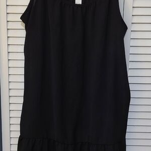 Chic Black Sleeveless Mini Bathing Suit Coverup